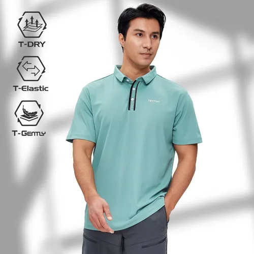 Vista 3 de Camisas tipo polo para hombre, de secado rápido, estilo raglán