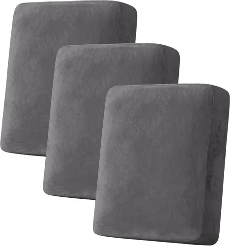 Vista 214 de H.VERSAILTEX Funda de cojín elástica de terciopelo para sofá, funda de cojín de felpa para cojines de silla, protector de muebles, cojín de asiento