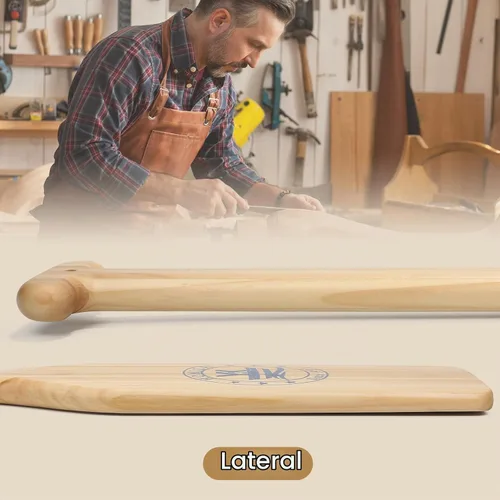 Vista 3 de Remo de madera para canoa de 4 pies, remos de bote con agarre ergonómico, madera premium, acabado protector