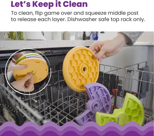 Vista 7 de Catstages Kitty Lickin' Layers - Juguete interactivo para gatos con alimentación lenta, rompecabezas de golosinas, para comida seca o húmeda