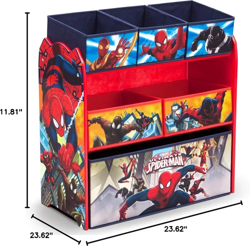 Vista 8 de Delta Children Organizador de juguetes multicompartimiento, Marvel Spider Man