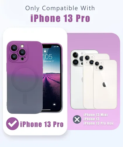 Vista 2 de Funda para iPhone 13 Pro para mujeres y niñas, 2 protectores de pantalla, ligera y duradera, suave, asfática, a prueba de golpes, linda funda