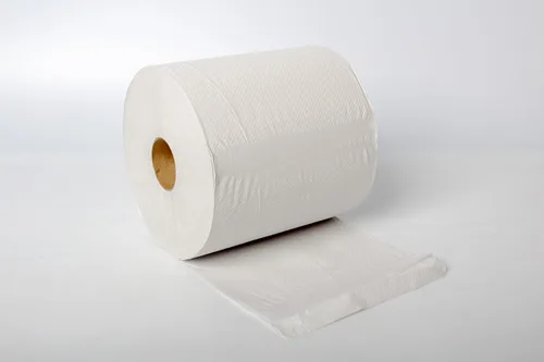 Vista 5 de Karat Rollos de toallas de papel comerciales, absorbentes y resistentes para zonas de alto tráfico, color blanco (paquete de 6)