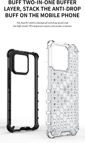 Vista 3 de Funda para Xiaomi Poco M3 cubierta,Funda para Xiaomi Poco M3 Funda 2 en 1 Teléfono Funda Negro