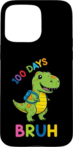 Vista 31 de Bruh 100 Days of School Dinosaur Kids Girls Boys Case for iPhone 17