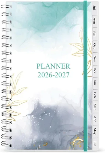 Vista 8 de Agenda/calendario de bolsillo 2024, organizador semanal y mensual A6 + diario p/realizar seguimiento de objetivos, fácil organización de tu vida Azul