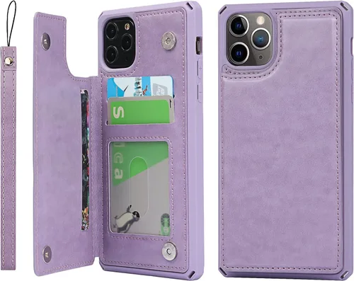 Vista 19 de Cavor Funda para iPhone 11 Pro Max con tarjetero y tarjetero, funda tipo cartera con tarjetero para tarjetas de crédito para iPhone11ProMax, funda