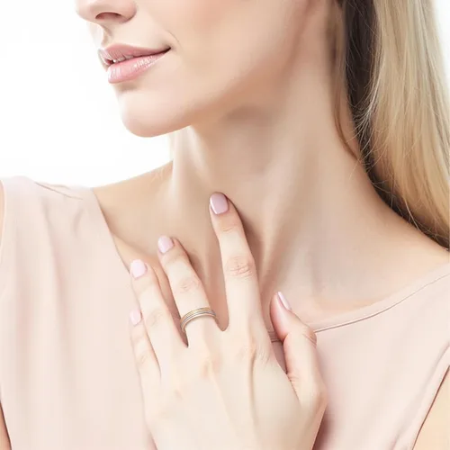 Vista 5 de Copper Rings for Women, Pure Copper Three Color Gold Adjustable Magnetic Ring （FUTI-1）