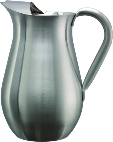 Vista 4 de Service Ideas WPB2BSBX - Jarra con protector de hielo, forma de campana, 2 L, 66.6 onzas, acero inoxidable, ónix negro WPB2BSBX Water or Cold