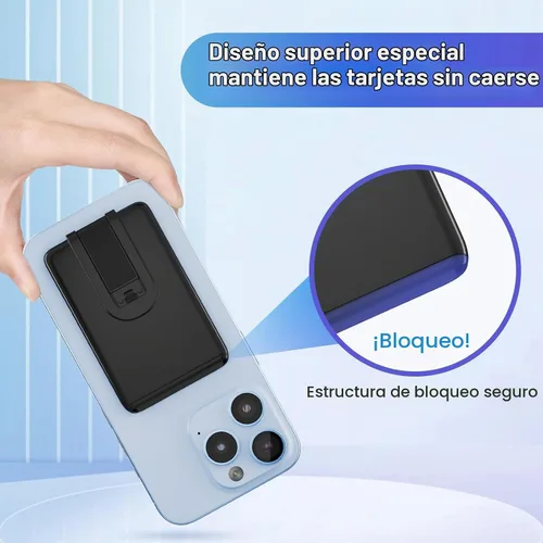 Vista 3 de Senose Billetera de silicona para teléfono con soporte, tarjetero