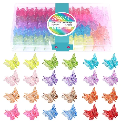 Vista 11 de Hoyols Pinzas de mariposa para adolescentes y adultos, accesorios de mariposas de los años 90 para mujeres, lindo clip de garra para el cabello