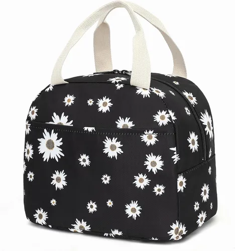 Vista 10 de Bolsa de almuerzo para mujeres, reutilizable, aislada, para el trabajo, escuela, picnic, playa (cereza)