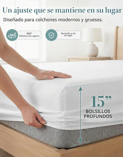 Vista 4 de LANE LINEN Sábanas de cama individual – 450TC algodón peinado de fibra larga de alta calidad, color blanco Soft & Breathable Twin Sheet &