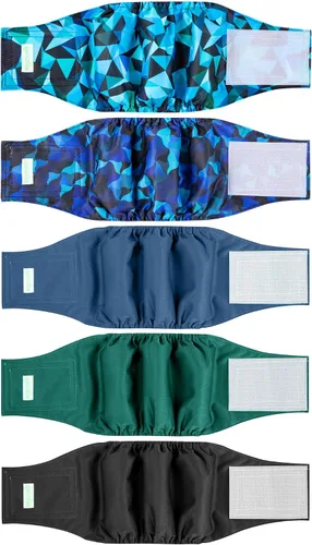 Vista 16 de wegreeco Pañales para perros pequeños machos, bandas reutilizables para el vientre para perros machos, pañales lavables para cachorros machos