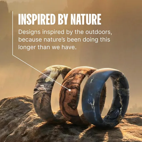 Vista 3 de Groove Life Anillo de boda de silicona de camuflaje para hombre Highlander
