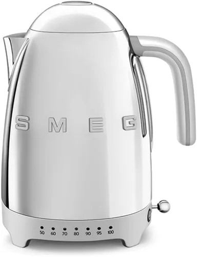Vista 5 de SMEG Hervidor eléctrico de temperatura variable de 7 tazas, estética de estilo retro con tecnología avanzada, acero inoxidable, 1400 W, 120 V, base