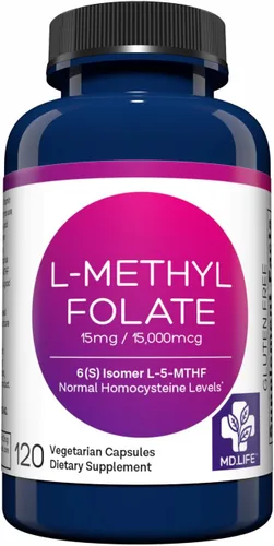Vista 10 de MD. Life L-metilfolato de 15 mg - Suplemento de folato activo - Suplemento de máxima resistencia diseñado por el médico 5 Mthf L-metilfolato 15 mg
