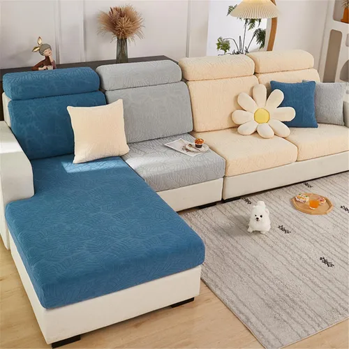 Vista 2 de SZJIAHTM Fundas de cojín universales elásticas para sofá, resistentes al desgaste, antideslizantes, para dormitorio, en forma de L, fundas