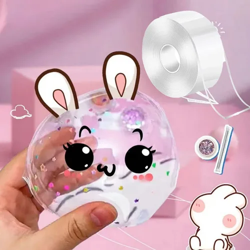 Vista 2 de 1 pieza de burbujas creativas de nanocinta, múltiples métodos de juego para el desarrollo intelectual, nano cinta de amasar, doble cara nano