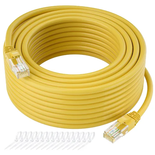 Vista 7 de Cable Ethernet Cat5e de 25 pies, cable de Internet Cat 5e largo, cable de conexión sin enganches negro, flexible, red, LAN, PoE, conector RJ45