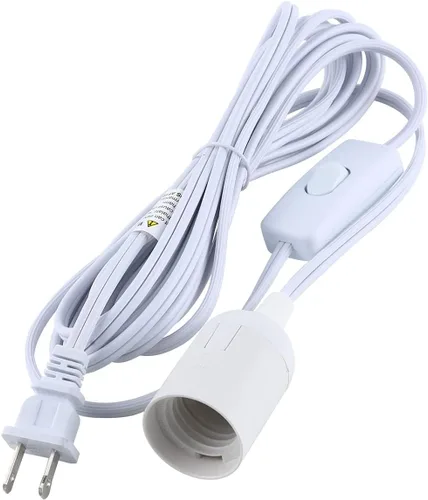 Vista 9 de Simple Deluxe - Cordón de lámpara colgante de linterna de 15 pies con enchufe E26, con interruptor de encendido/apagado (bombilla no incluida)