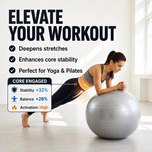 Vista 5 de Amber Fight Gear Pelota ISO de fitness para fuerza central, equilibrio y estabilidad, pelota de ejercicio antiestallido para yoga, pilates y terapia