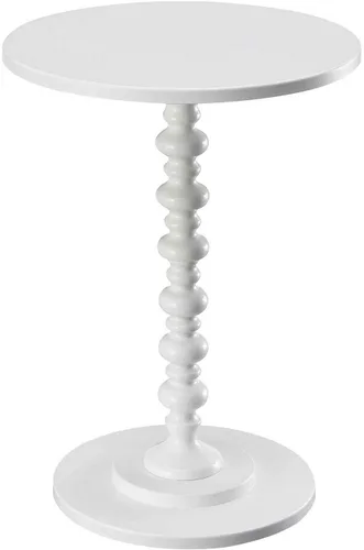 Vista 11 de Convenience Concepts Palm Beach Mesa de Husillo de 17.75" – Mesa auxiliar redonda tradicional para sala de estar, mesa auxiliar de madera maciza