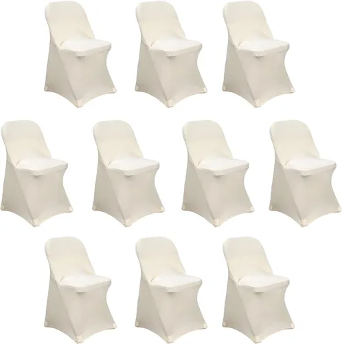 Vista 43 de Efavormart - Funda para silla plegable elástica de elastano, ajustable, para cenas, eventos, bodas, fiestas, banquetes, catering, color beige