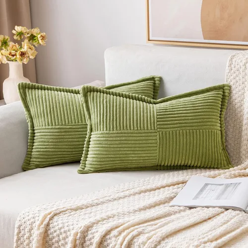 Vista 12 de MIULEE - Juego de 2 fundas de almohada beige de 12 x 12 pulgadas con entretejido, fundas de almohada a rayas bohemias supersuaves con textura