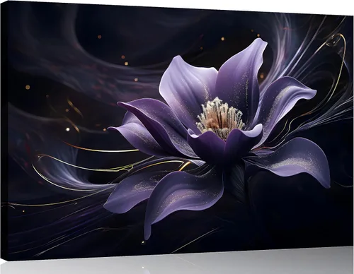 Vista 49 de TutuBeer 1 Panel Bauhinia Flor Roja China Bauhinia Flor Púrpura Planta Botánica Imagen de Flor Obra de Arte Pintura al Óleo sobre Lienzo Estirado