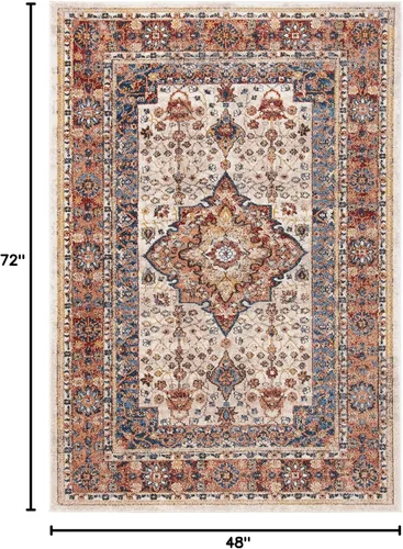 Vista 85 de SAFAVIEH Bijar Collection - Alfombra decorativa de 2 pies 3 pulgadas x 4 pies, marfil y óxido, diseño oriental envejecido, no desprende pelusa