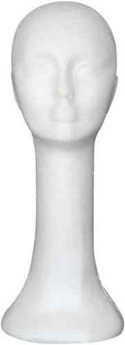 Vista 8 de Cabeza de maniquí de espuma para exhibición, soporte para peluca 21.1 in Profesional Ligero Durable Cabeza Femenina Modelo Para Salón Tienda DIY