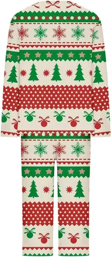 Vista 5 de Comigeewa Conjunto de chándal de dos piezas para mujer, conjunto de pantalones capris de manga larga estampado navideño traje deportivo