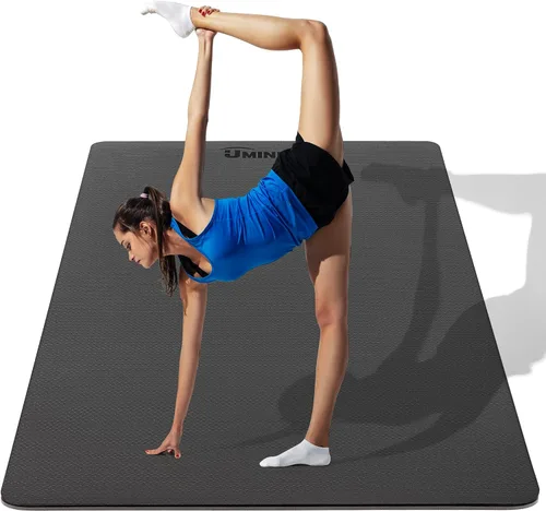 Vista 14 de UMINEUX Tapete de yoga grande para hombres y mujeres de 1/4 y 2/5 pulgadas, extra grueso, TPE para entrenamiento en casa, gimnasio, antideslizante
