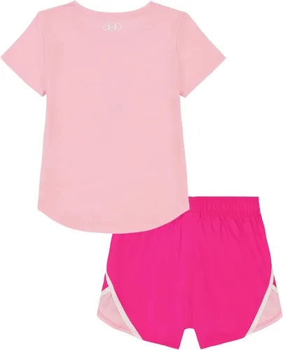 Vista 2 de Under Armour baby-girls Short Sleeve Shirt and Shorts Set, Durable Stretch and Lightweight