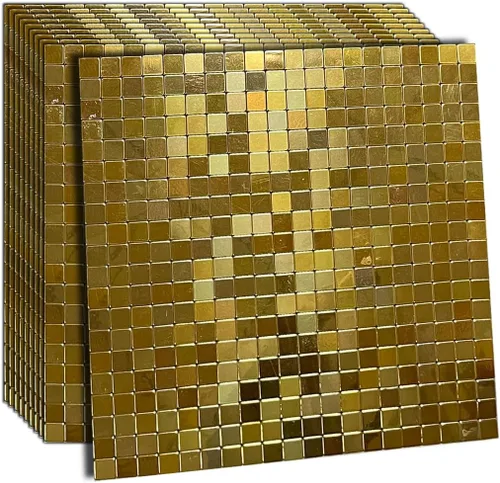 Vista 10 de XUANINY Azulejo autoadhesivo de metal para salpicaduras, azulejo despegar y pegar para cocina, superficie de aluminio cepillado para salpicaduras