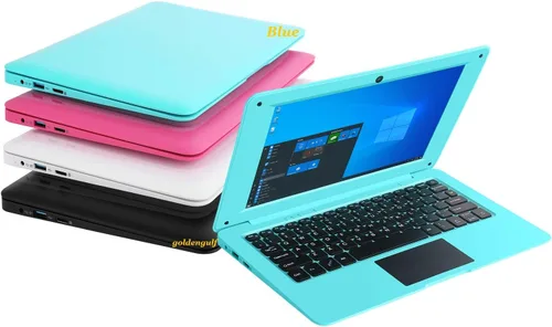 Vista 10 de Windows 10 Ordenador portátil Mini 10 pulgadas 32GB ultrafino y ligero Netbook Quad Core CPU PC HDMI WiFi USB YouTube (negro)