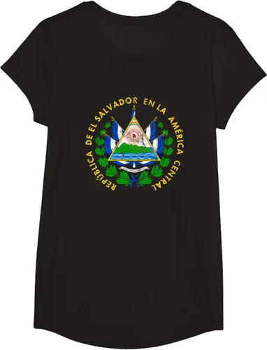 Vista 5 de Escudo de armas de El Salvador Salvadoran Distressed Design T-Shirt
