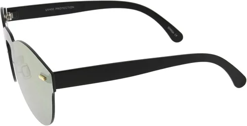 Vista 3 de zeroUV Futuristic Rimless Mono Flat Lens Horn Rimmed Shield Sunglasses 73mm