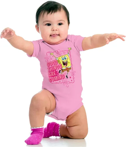 Vista 4 de Brisco Brands Bob Esponja Good Things Are Coming Baby Romper Niños o Niñas
