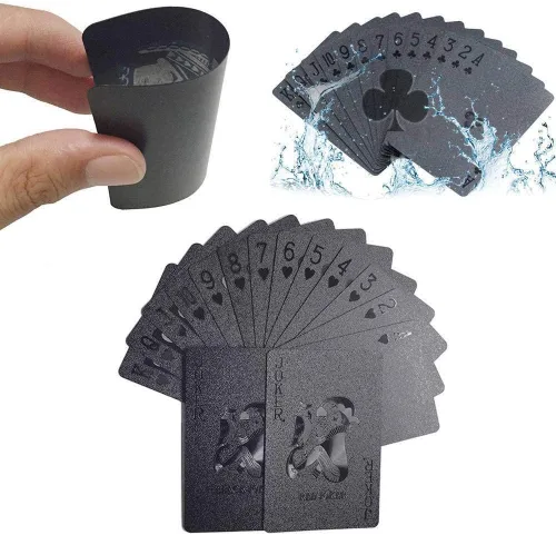 Vista 5 de Naipes de lujo 100% impermeables y flexibles, hechas de plástico, 52+2 póker