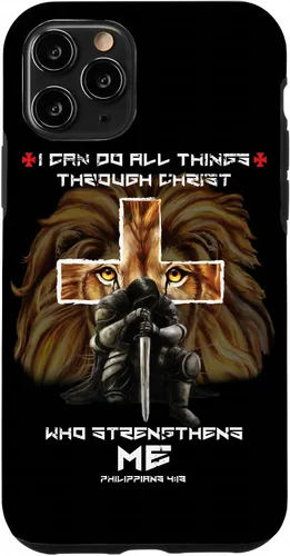 Vista 25 de Fundas para iPhone 11 Christian Phone Cases Men Bible Verse Philippians 4:13 Lion Case