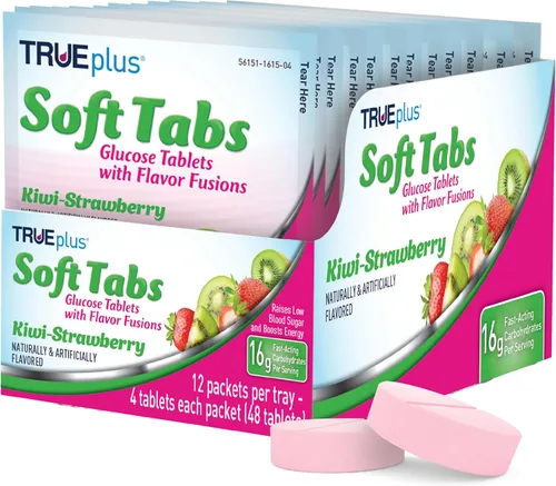 Vista 9 de TRUEplus Soft Tabs Tabletas de glucosa, masticables, sabor Cherry Pop, 0.64 onzas de carbohidratos de acción rápida, sin grasa, sin gluten, Boost