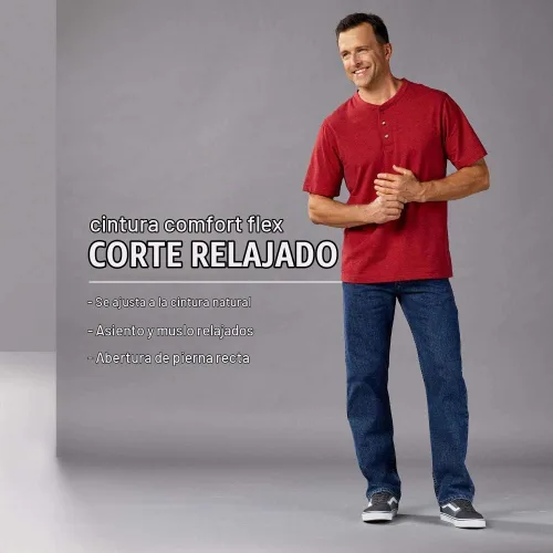 Vista 8 de Wrangler Mens Comfort Flex Waist Relaxed Fit Jean Aaron.