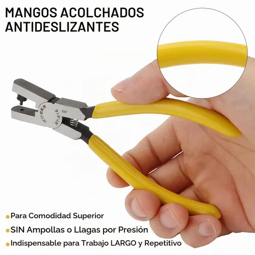 Vista 4 de Alicates Perforadores de Agujeros de Cuero para Correa de Reloj, Alicates Perforadores de Agujeros Redondos Universales de 2.0mm, Herramienta