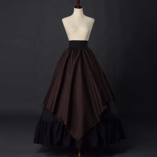 Vista 8 de BPURB Vestido medieval para mujer, disfraz renacentista (parte superior, falda y enagua)