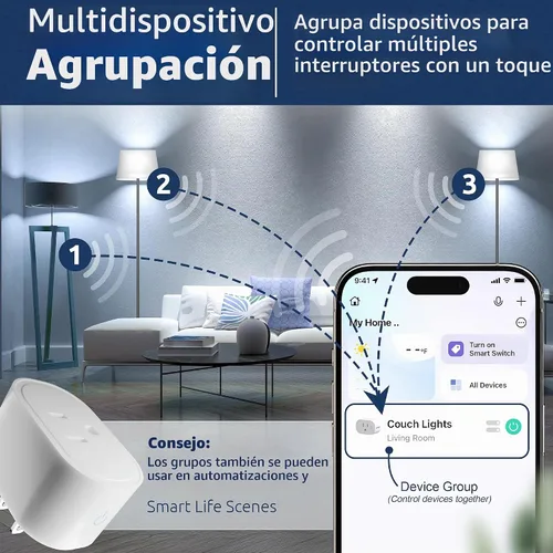 Vista 4 de eKyro Monitor de energía de enchufe inteligente Compatible con Alexa, Google Home Assistant, iPhone, Siri, Android, seguimiento de energía 15A