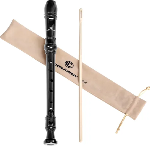 Vista 8 de CONJURER Grabadora soprano para niños y estudiantes, 10 unidades, flauta alemana de 8 agujeros, para principiantes, con varilla de limpieza y bolsa
