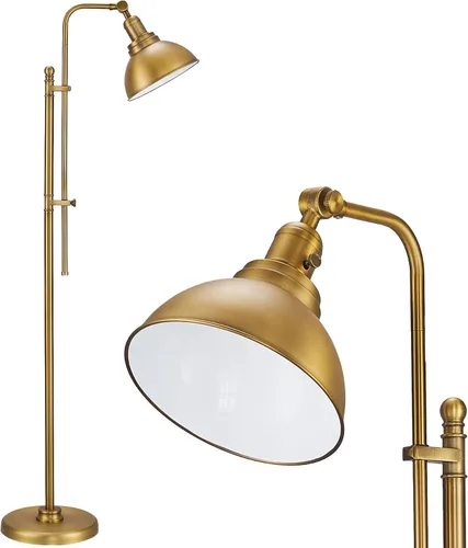 Vista 10 de VONLUCE Lámpara de pie para sala de estar, lámpara de pie industrial alta de 65 pulgadas, altura y cabezal ajustables, lámpara de lectura de pie