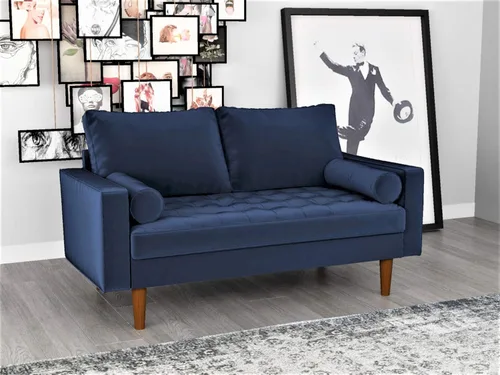 Vista 16 de Container Furniture - Sofá de piel sintética para la sala de estar moderna con cojines extraíbles y patas de madera maciza, sofá estilo lujoso